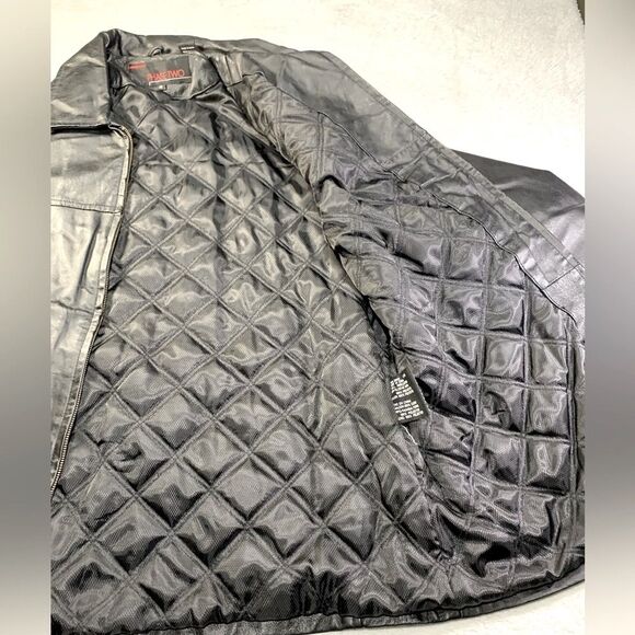 Phase Two Men’s Vintage Black Leather Jacket Size XL - Picture 3 of 5